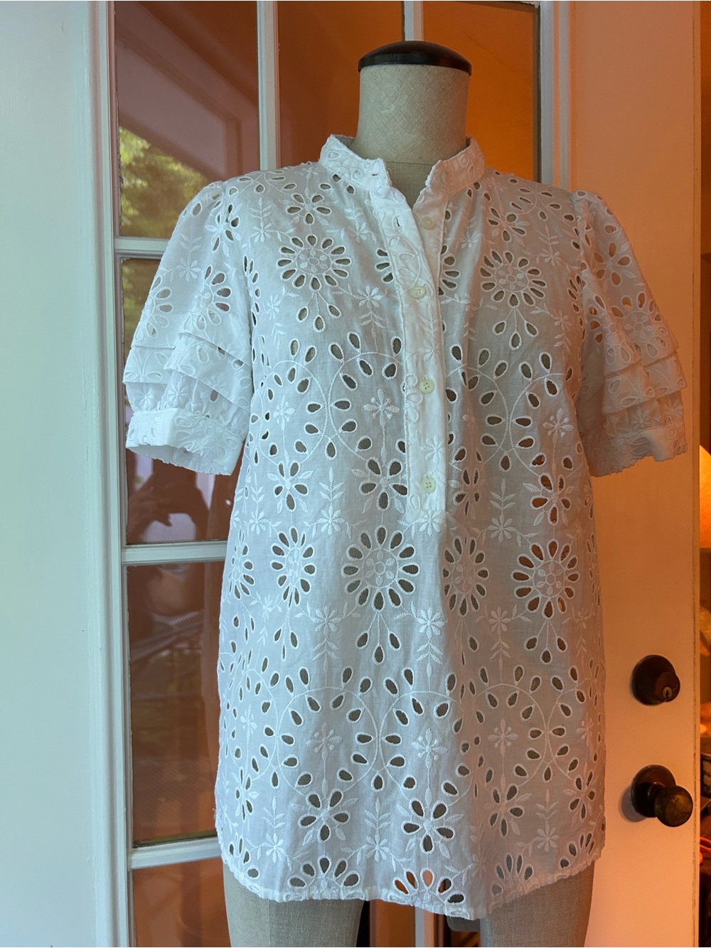 J. Crew re-imagined White Eyelet Shirt xxs